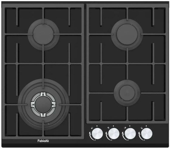 Варильна поверхня газова Fabiano FHG 8244 VGHT Black Glass 8111.406.1470