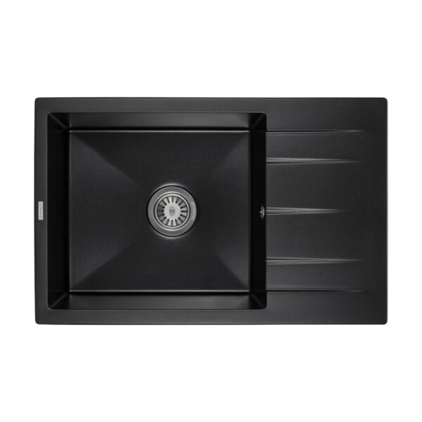 Мийка GRANADO NAVIA black shine з сифоном (775*495mm.) gr3801