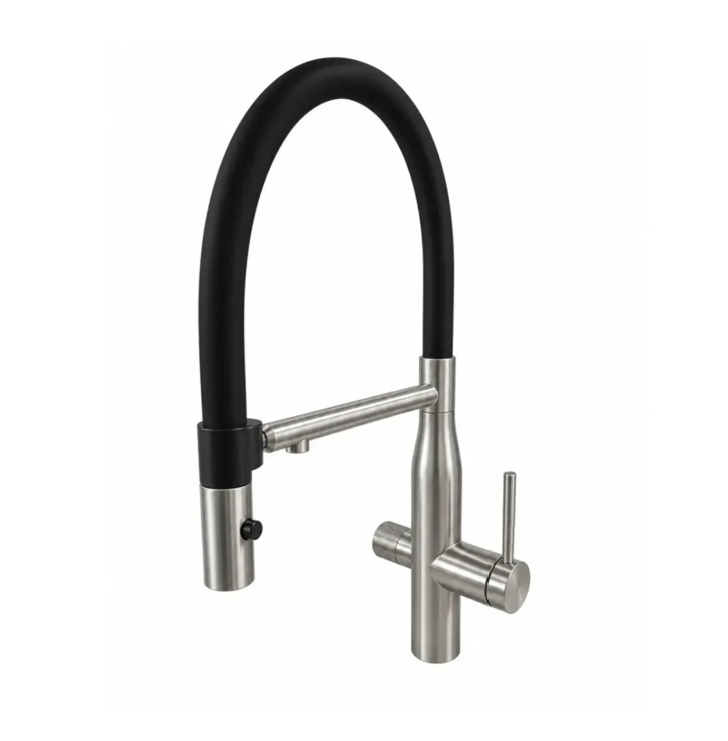 Комбінований кухонний змішувач Fabiano FKM 3125 SS Inox 8231.401.1857