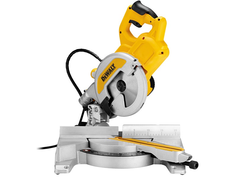 Пилка торцювальна настільна DeWALT, 1800Вт, диск 216мм, 6300 об/мин, наклон, вес 14кг. DWS777