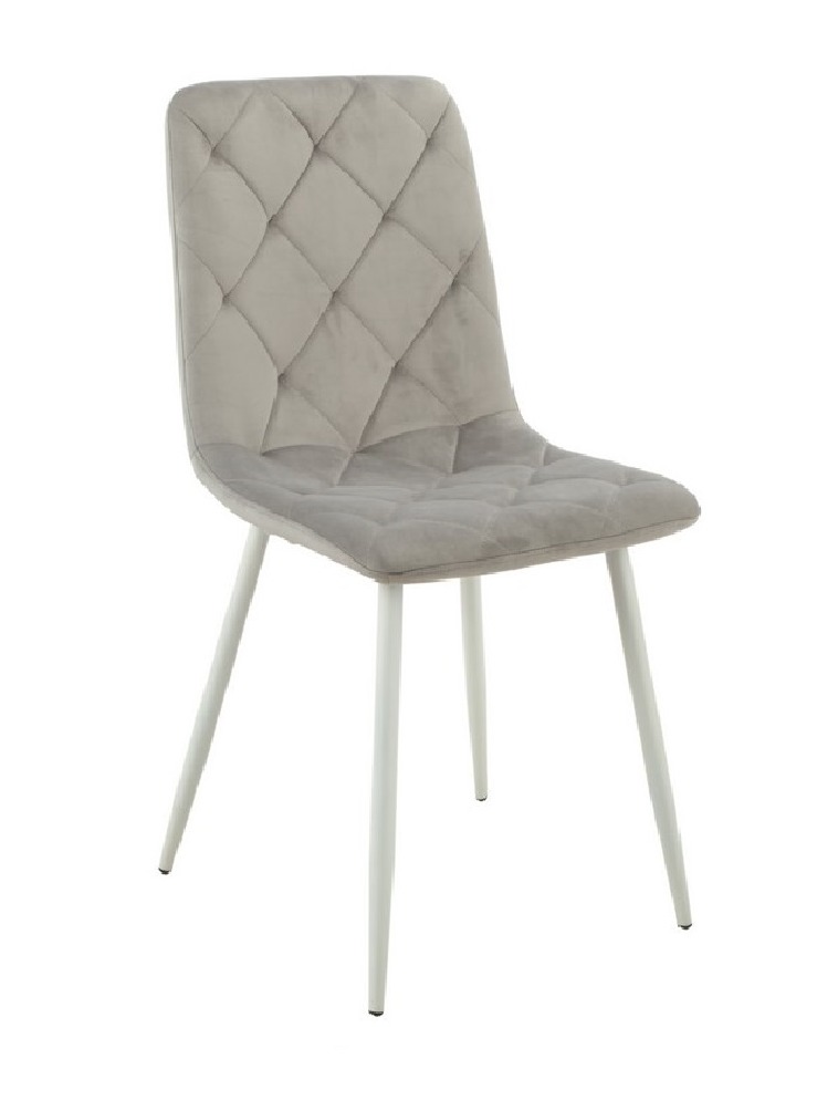 Стілець Vetro Mebel N-41-light-grey-velur/ white