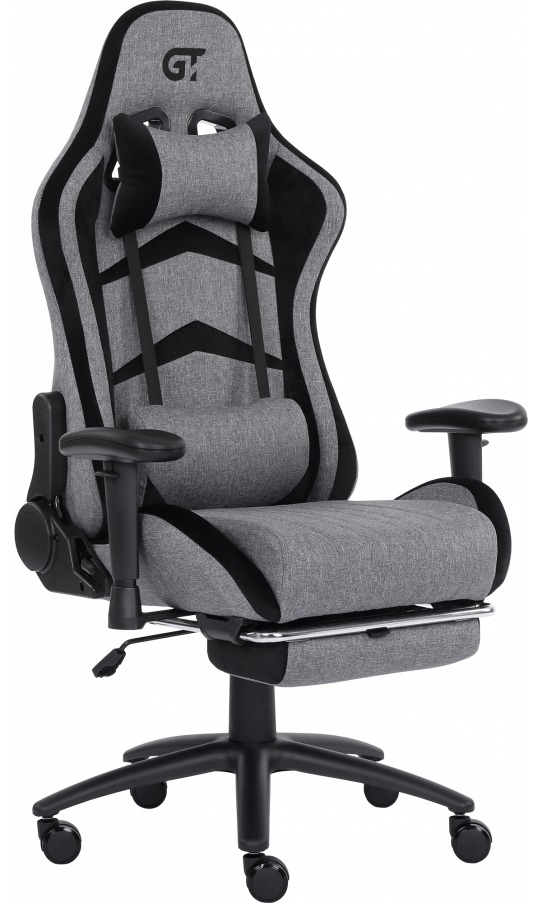 Геймерське крісло GT Racer X-2534-F Fabric Gray/Black Suede 4820241177448