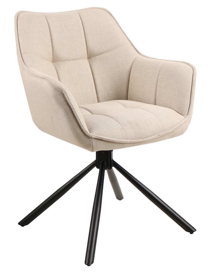 Стілець поворотний Vetro Mebel R-69-ivory/ black