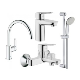 Набор смесителей Grohe Bau Edge 4 в 1 для ванны и кухни (123218K)