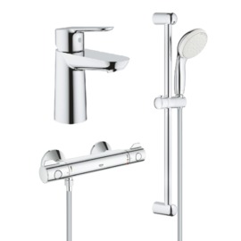 Набор Grohe Grohtherm 800 для душа и смеситель для раковины BauEdge (34105TS)