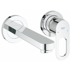 Смеситель GROHE BauLoop для раковины на 2 отверстия, настенный монтаж, хром (20289000)